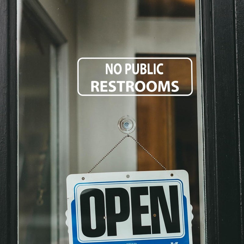 SnailGo No Public Restrooms Sign for Business Sign 9x3 Inch Sticker Vinyl Window Door Signs Waterproof UV Proof Decal 5 Pack - Image 2